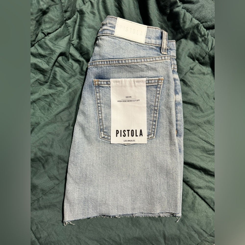 PISTOLA Devin High Rise Mom Cut Off Jean Shorts